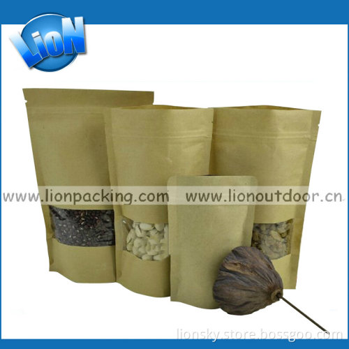 Standing up Laminated Kraft Paper Bag with Zipper